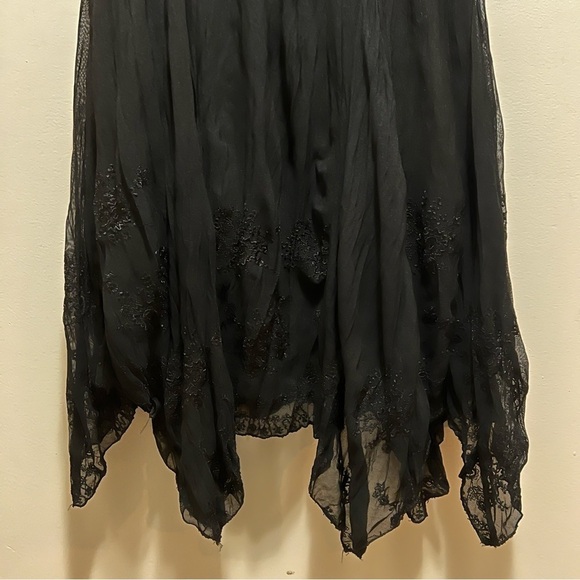 Zara Woman Black Maxi Skirt Size Medium Balletcore Rocker Grunge - Picture 2 of 9